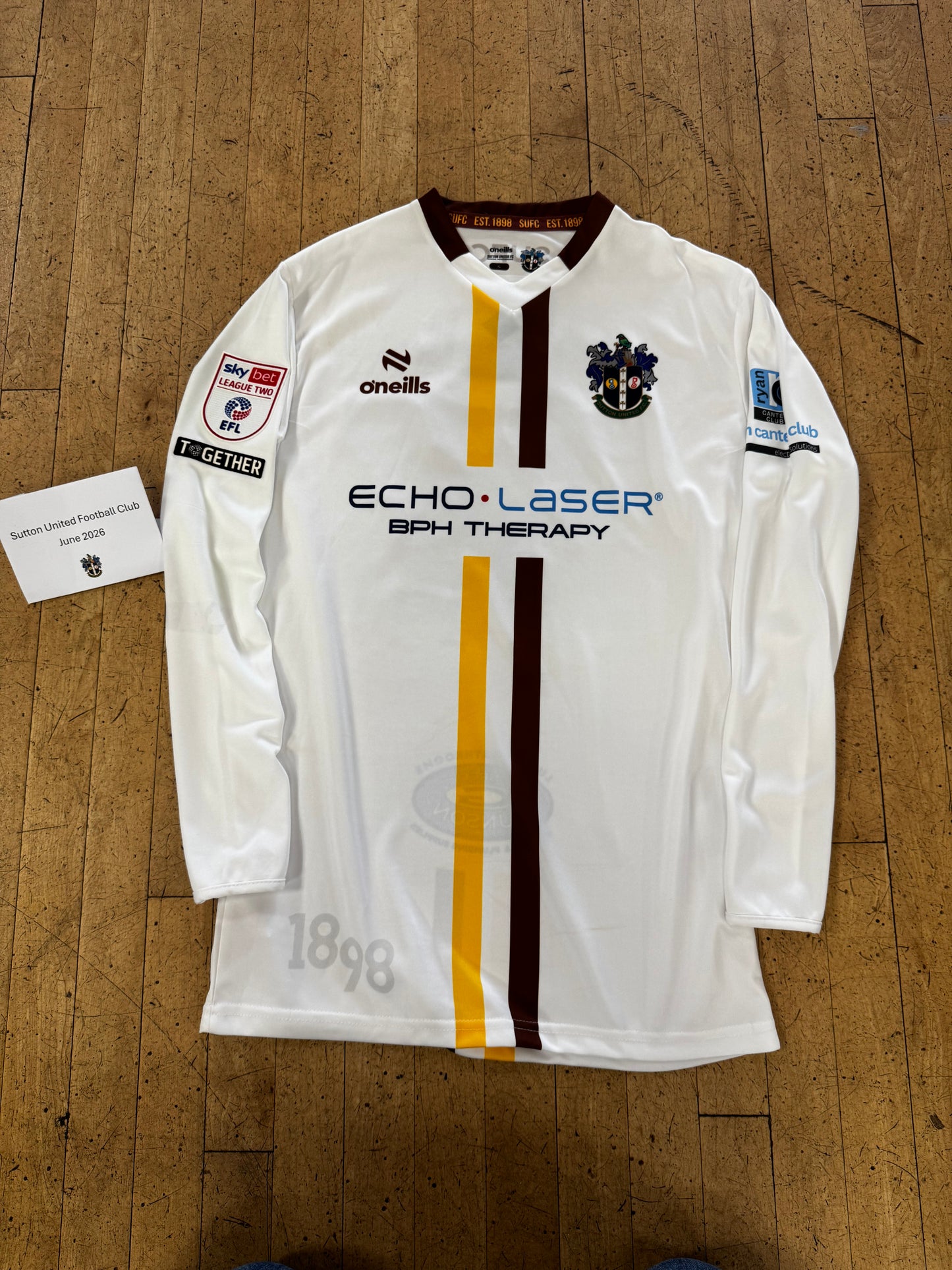 Lee Angol White Away Shirt 2023-2024 - Long Sleeve